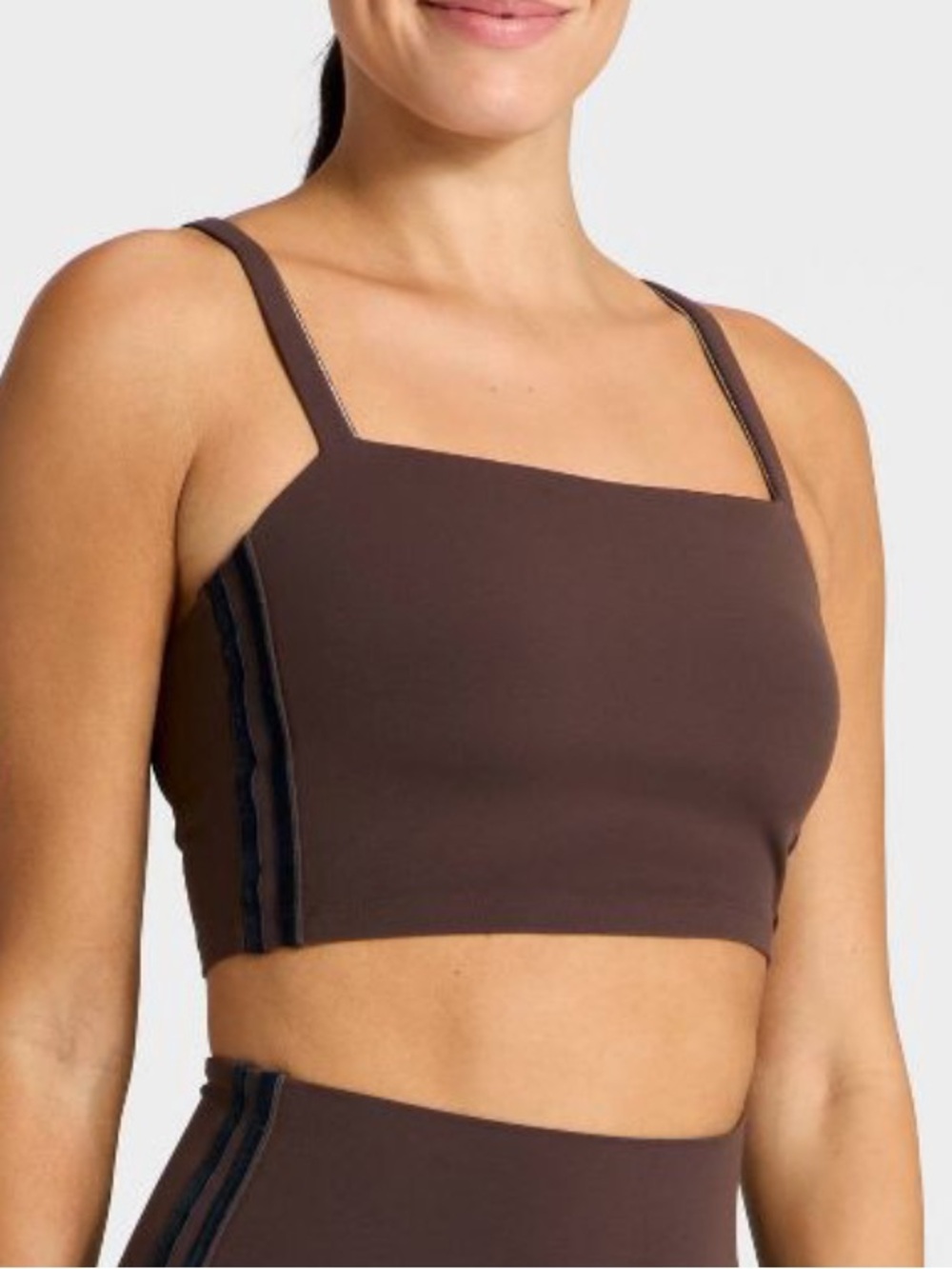 All in motion brown velour piped sports bra 5
